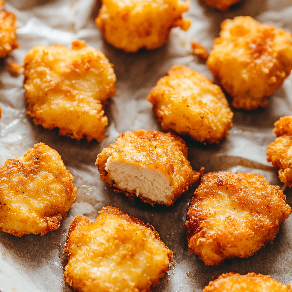 Air Fryer Chicken Nuggets Made Easy: Crispy, Juicy, and Delicious! air fryer chicken nuggets crispy homemade air fryer chicken nuggets on parchment paper