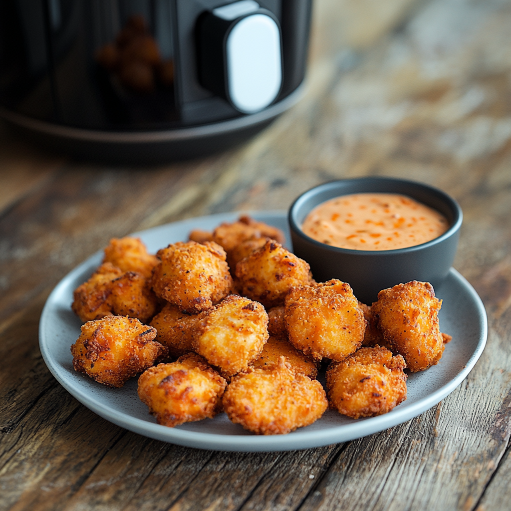Keto Buffalo Chicken Nuggets Made Easy: Bold, Crispy, and Totally Addictive keto buffalo chicken nuggets Keto buffalo chicken nuggets with dipping sauce on rustic wooden table