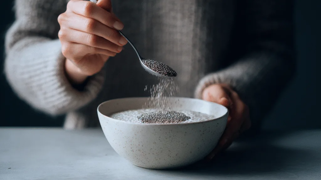 Chia Seed Pudding with Yogurt: A High Protein, Make Ahead Breakfast You’ll Love chia seed pudding with yogurt Adding chia seeds to yogurt mixture