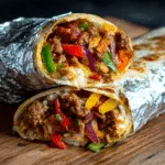 Wrapped and labeled fajita burritos for meal prep