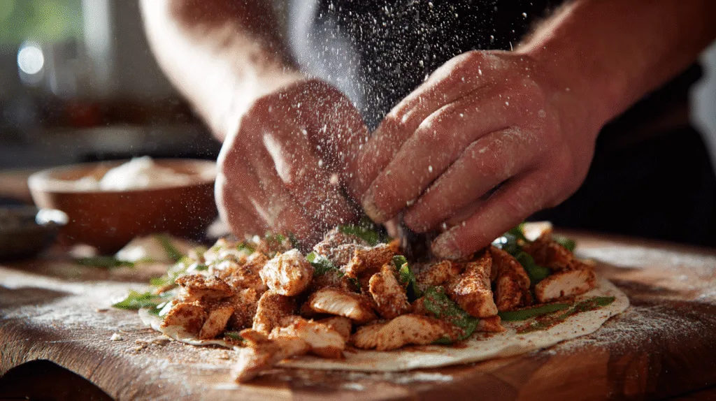 Fajita Burrito Recipe: High-Protein Chicken Wraps for Easy Meal Prep Fajita Burrito Chicken strips seasoned for fajita burrito recipe