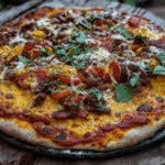 Homemade gluten-free pizza gluten free with dairy-free cheese