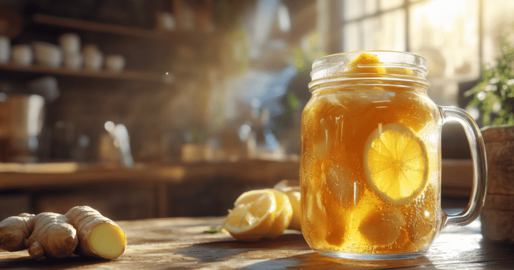 Best Homemade Weight Loss Drinks for Fast Results best homemade weight loss drinks Natural Mounjaro Recipe drink with ginger, lemon, and honey in a mason jar. Best Homemade Weight Loss Drinks