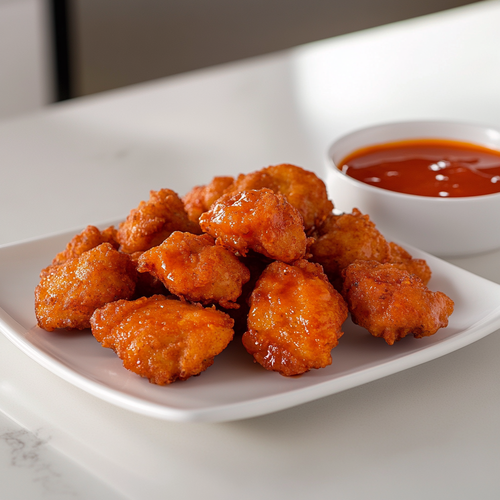 Insanely Delicious Keto Chicken Nuggets | Must-Try Low-Carb Recipe keto chicken nuggets Crispy keto chicken nuggets with dipping sauce on white plate