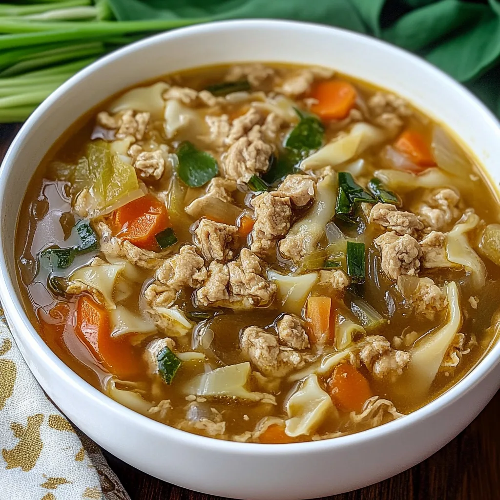 Egg Roll Soup Recipe – The Ultimate Low-Carb Comfort You Need Now Egg Roll Soup Egg roll soup with zucchini, cabbage, and ground turkey