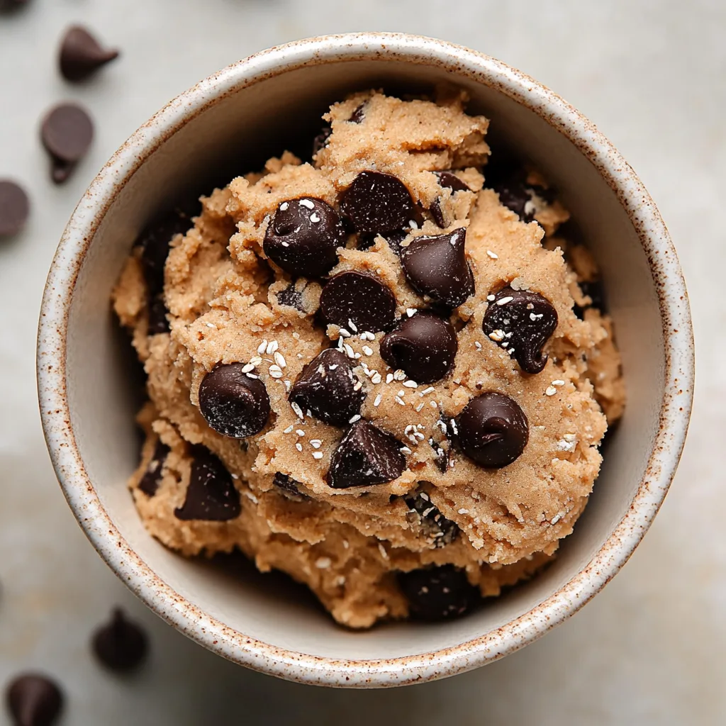 The Secret’s Out: Healthy Edible Cookie Dough Is Your New Favorite Guilt-Free Fix Healthy Edible Cookie Dough Bowl of healthy edible cookie dough with chocolate chips