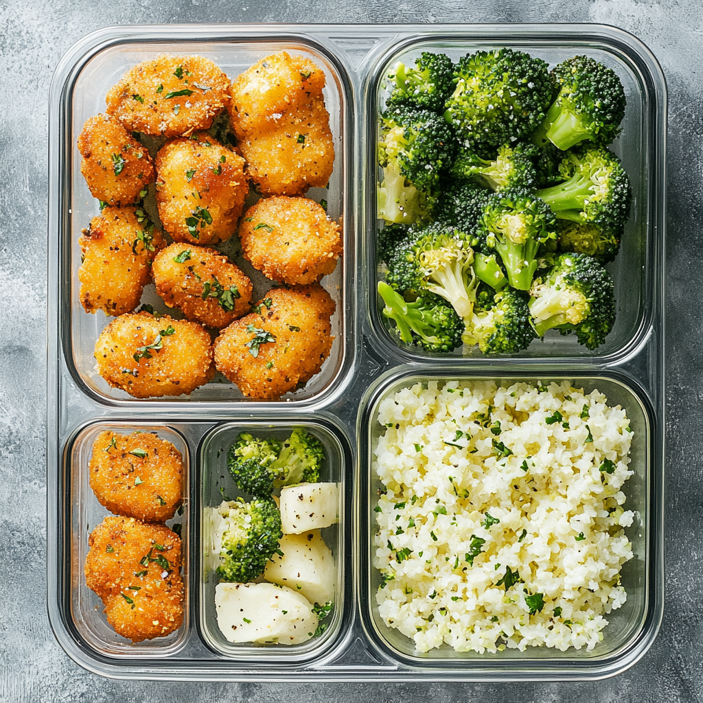 Insanely Delicious Keto Chicken Nuggets | Must-Try Low-Carb Recipe keto chicken nuggets Keto chicken nugget meal prep with veggies
