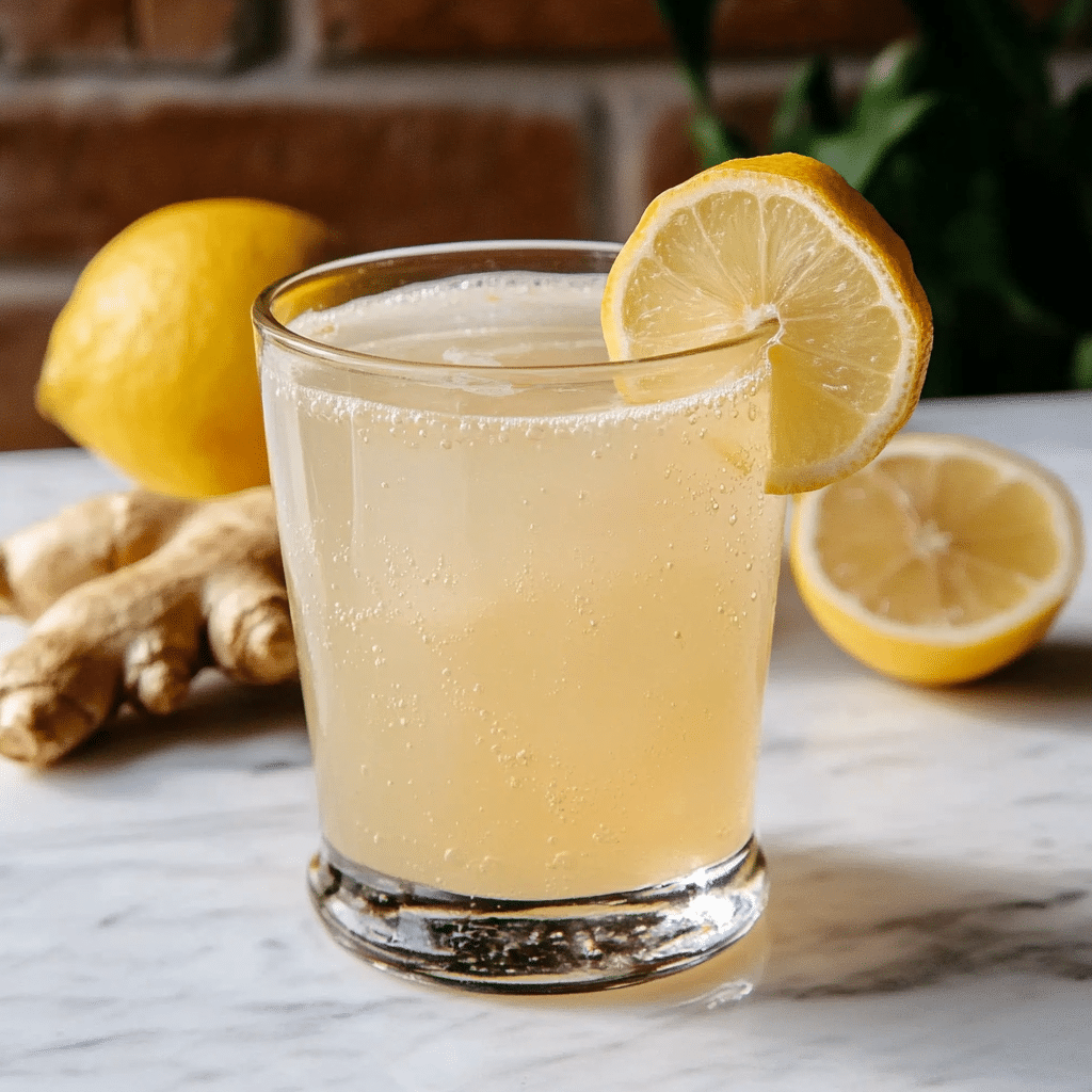 Japanese Water Recipe: Your Easy Path to Natural Weight Loss Japanese water recipe A glass of sparkling Calpis drink with lemon slice garnish, fresh ginger, and lemons in the background