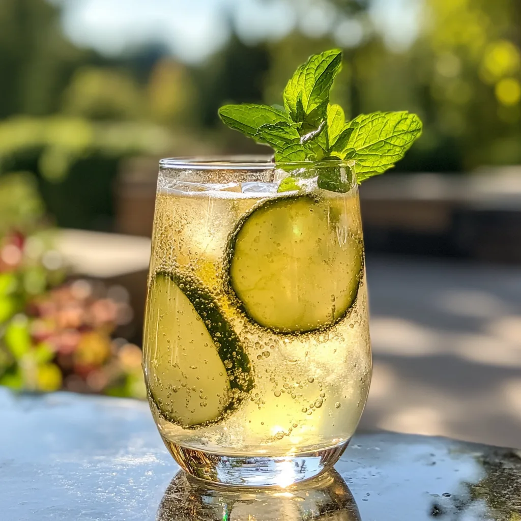Dill Pickle Lemonade – The Viral Summer Drink That’s Actually Amazing Pickle Lemonade Outdoor cucumber pickle lemonade with mint in a sunlit garden