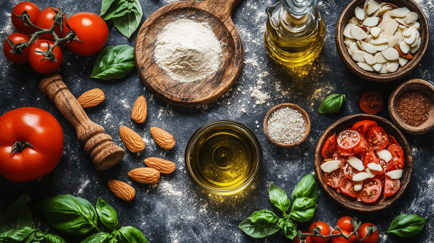 Ultimate Gluten-Free Pizza Guide: Crust, Brands & Dairy-Free Recipes Gluten-Free Pizza Gluten Free Gluten-free pizza crust ingredients on a kitchen counter gluten-free pizza gluten free