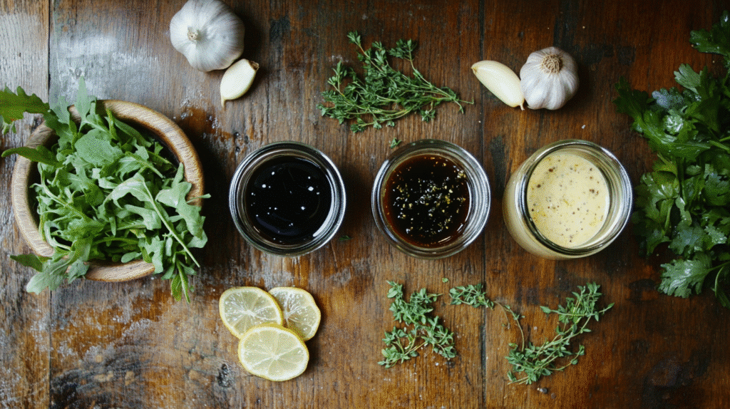 Flavor-Packed Gluten-Free Salad Dressings Made Easy Gluten-Free Salad Dressing Pouring Gluten-Free Caesar Dressing over romaine