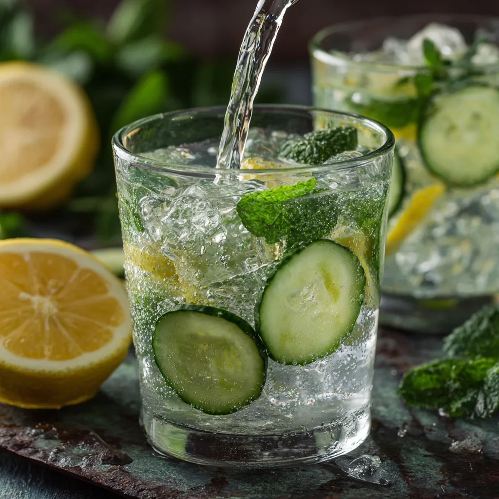 Ice Water Hack Recipe: Shockingly Simple Detox For Weight Loss ice water hack recipe Fresh detox water with cucumber, lemon, and mint in tall pitcher