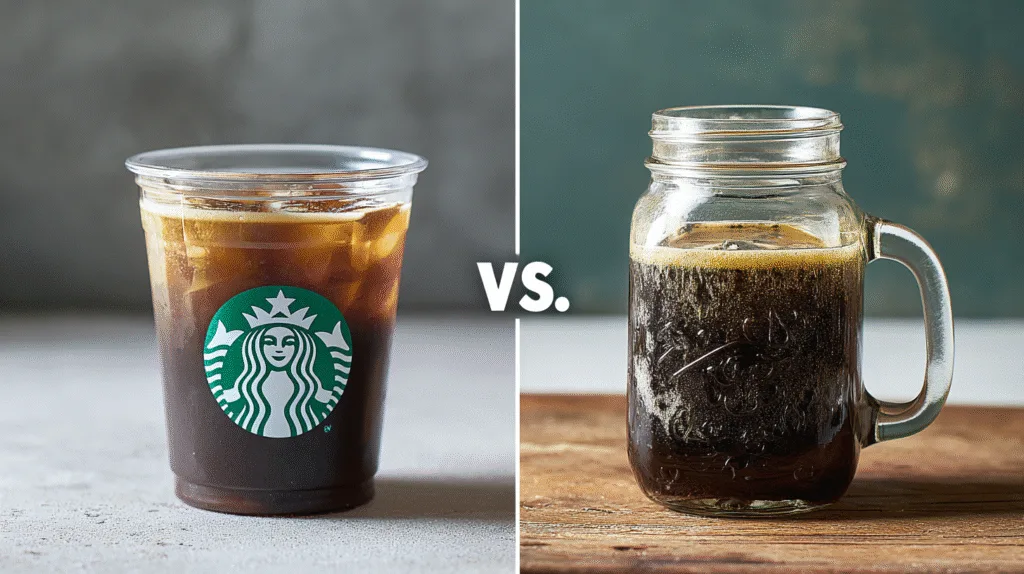 Starbucks espresso next to homemade brown sugar version