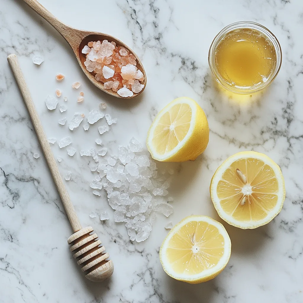 Salt and Ice Weight Loss Recipe: A Powerful Morning Ritual to Detox & Slim Down Salt and Ice Weight Loss Recipe Flat lay of detox drink ingredients: lemon, honey, pink salt