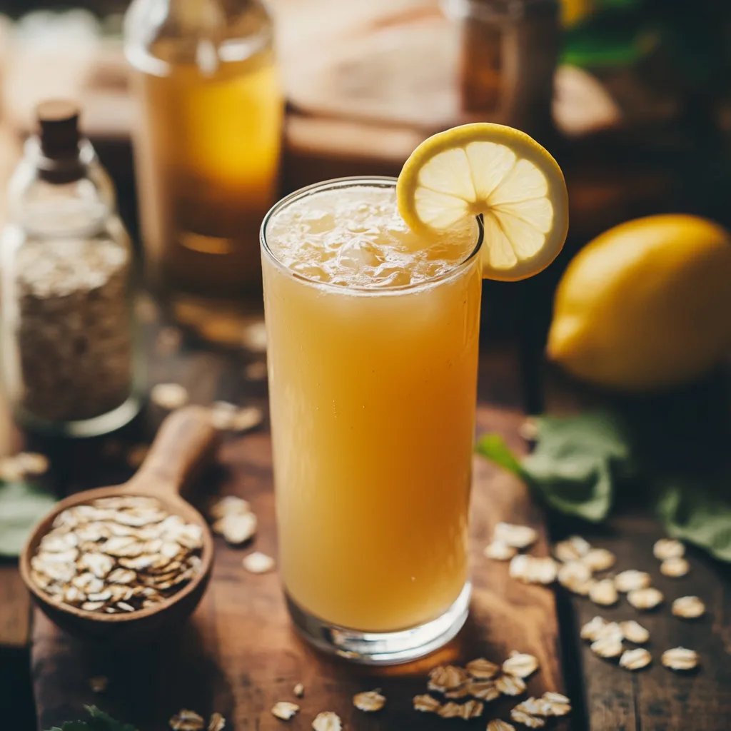 Oatzempic Recipe – The Ultimate Weight Loss Drink Loved by Thousands Oatzempic Recipe Glass of Oatzempic recipe with oats, lemon, and apple cider vinegar