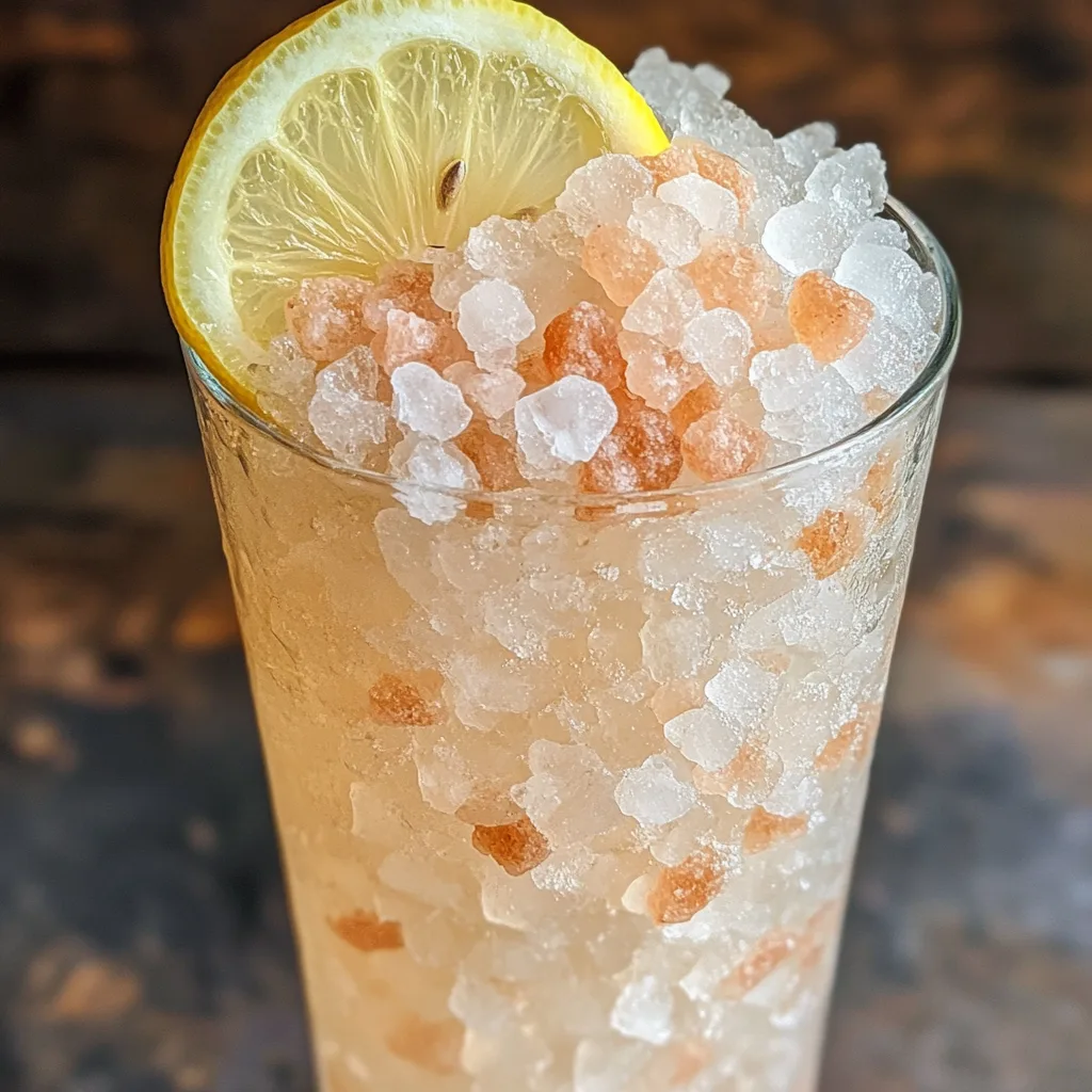Salt and Ice Weight Loss Recipe: A Powerful Morning Ritual to Detox & Slim Down Salt and Ice Weight Loss Recipe Salt and Ice Weight Loss Recipen, Glass filled with crushed ice, pink Himalayan salt, and lemon slice