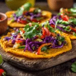 Assembling low calorie carrot tacos with healthy fillings.
