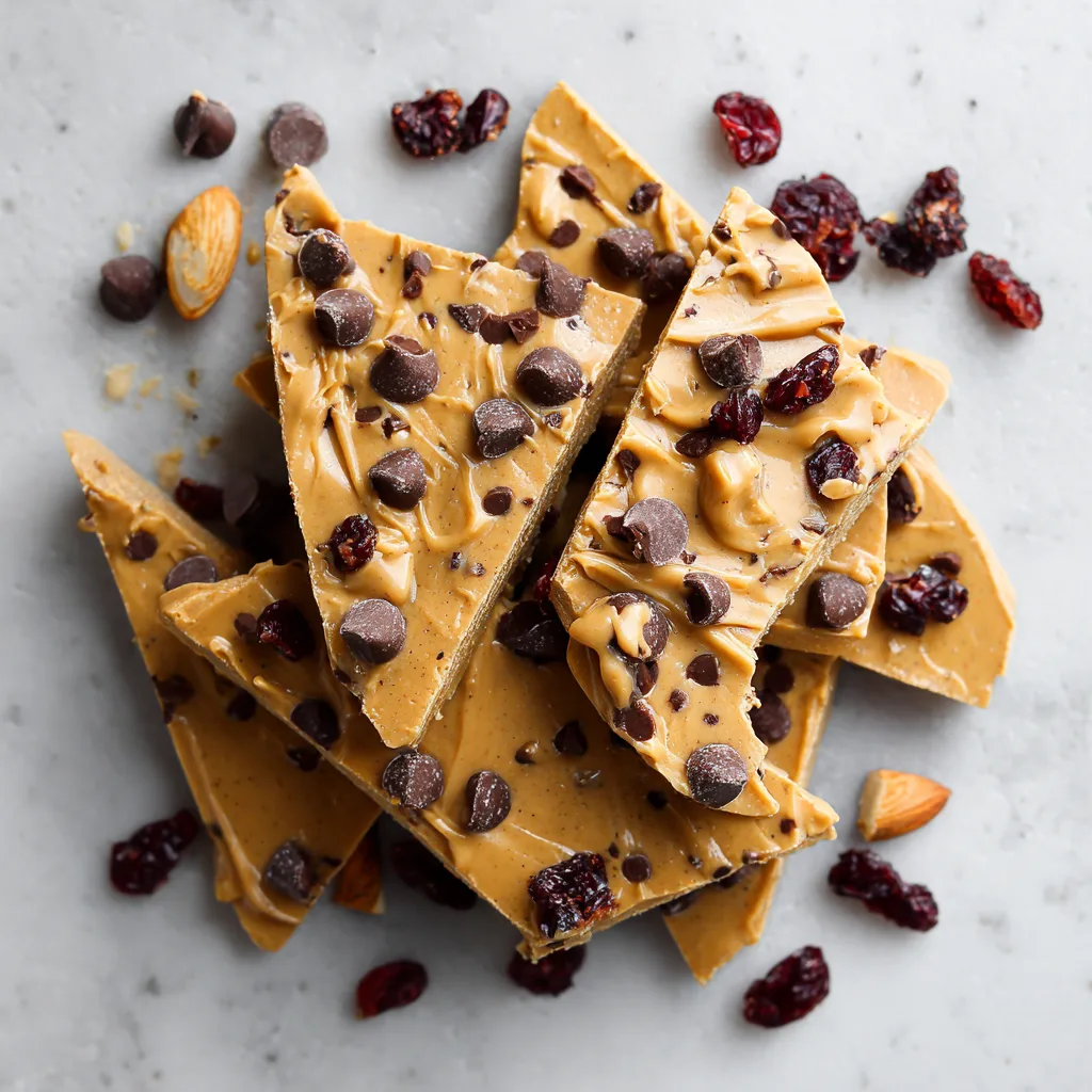 The Ultimate High-Protein Cookie Dough Bark for Healthy Snack Cravings Protein Cookie Dough Bark Vegan protein cookie dough bark with sprinkles on wooden board