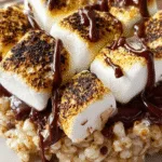 Healthy s’mores rice cake dessert with crunchy graham cracker topping