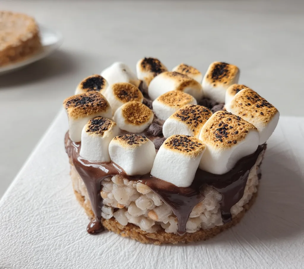 High-protein s’mores dessert rice cake
