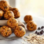 Final presentation of pumpkin protein balls on tray