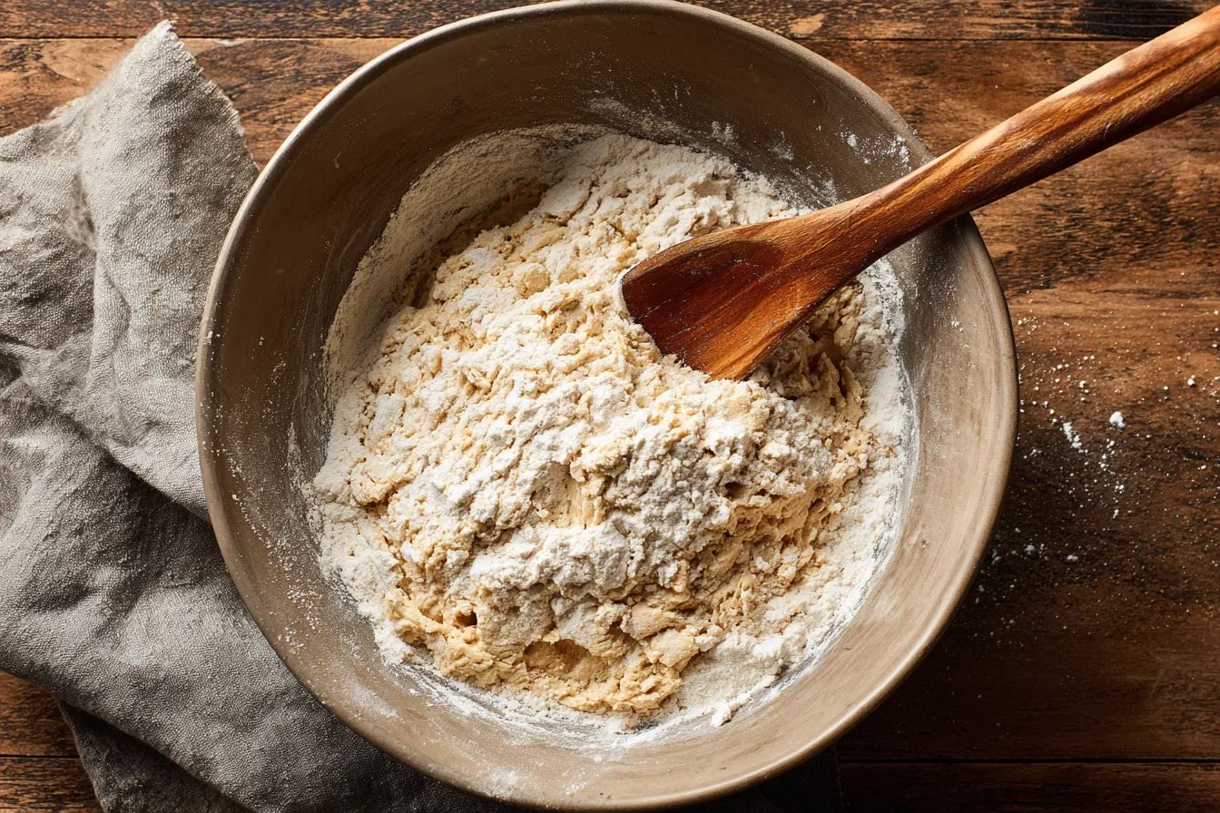 Mixing dough for brown butter snickerdoodles