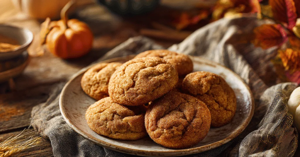 freshly baked brown butter snickerdoodles on a rustic table