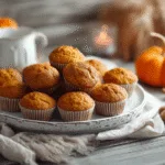 Final presentation of mini pumpkin muffins ready to serve
