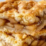 Double-layer apple pie bars stacked on parchment paper